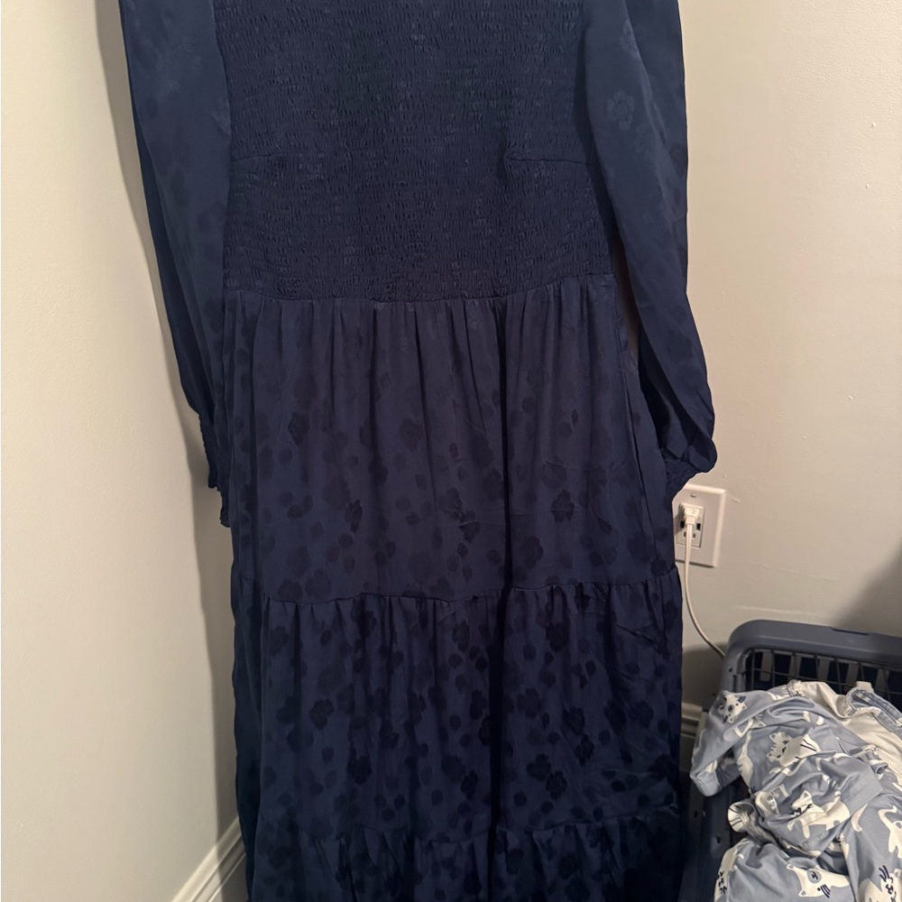 Navy Blue Women’s Maxi LS Dress